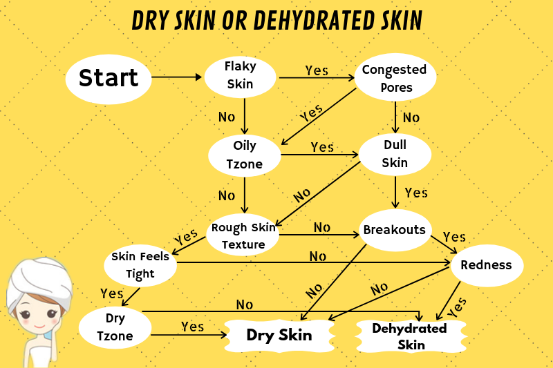 dry skin or dehydrated skin